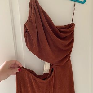 Endless Blu Copper cut out jumpsuit! Size L NWT